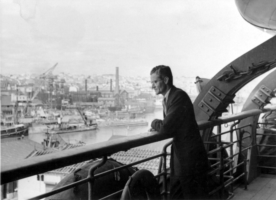 Harry looks over the Marseilles harbor, circa 1940